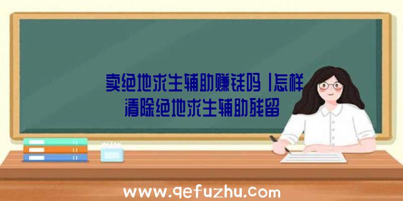 「卖绝地求生辅助赚钱吗」|怎样清除绝地求生辅助残留